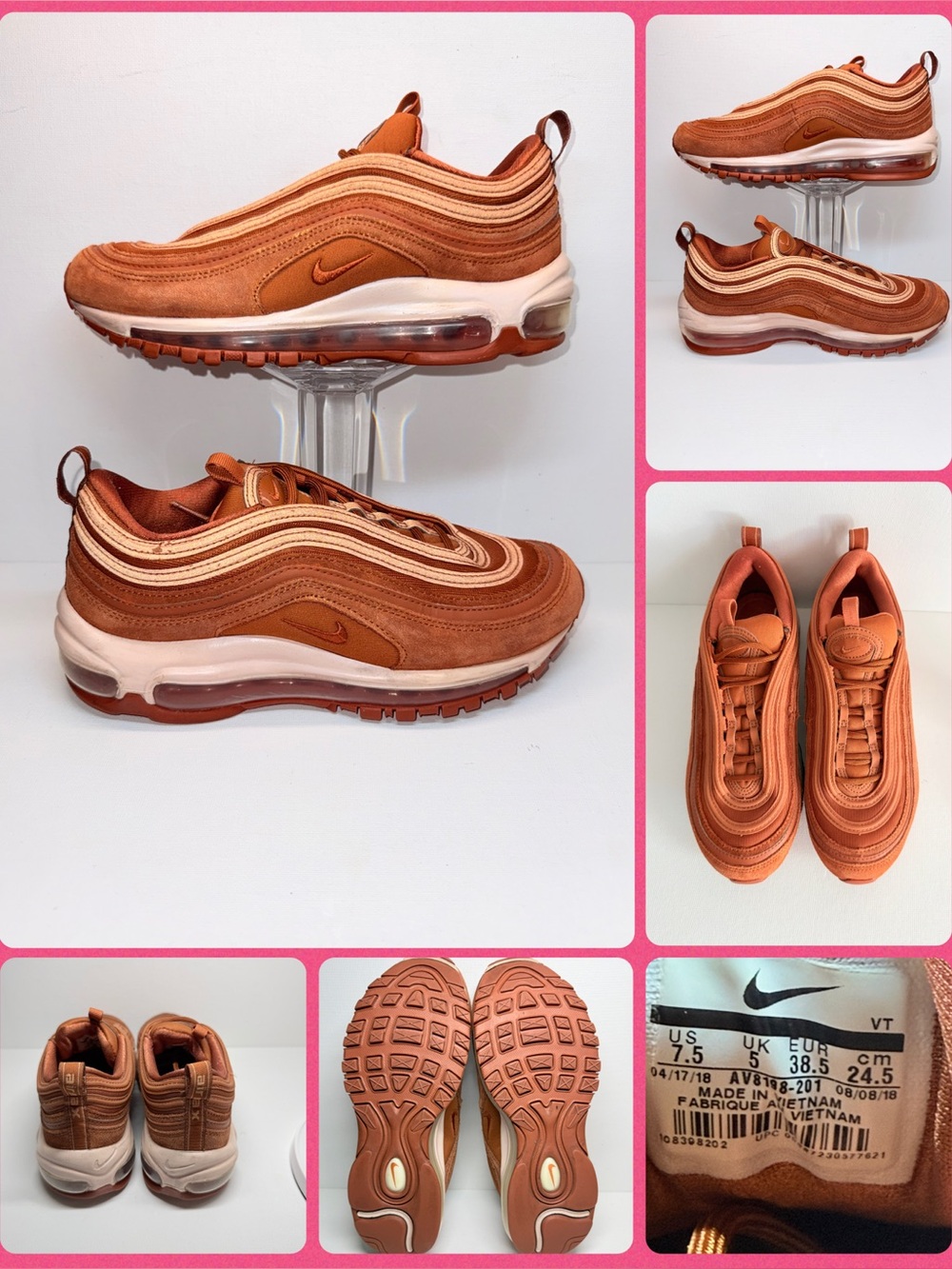 Nike Women’s Air Max 97 in Burnt Orange and Cream
